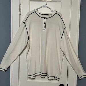 Agave denim henley long sleeve tee shirt size XXL white casual comfy neutral